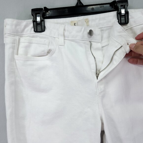L’Agence Straight Leg Jeans 30 High Rise Baggie Cropped 24" White - Picture 7 of 12
